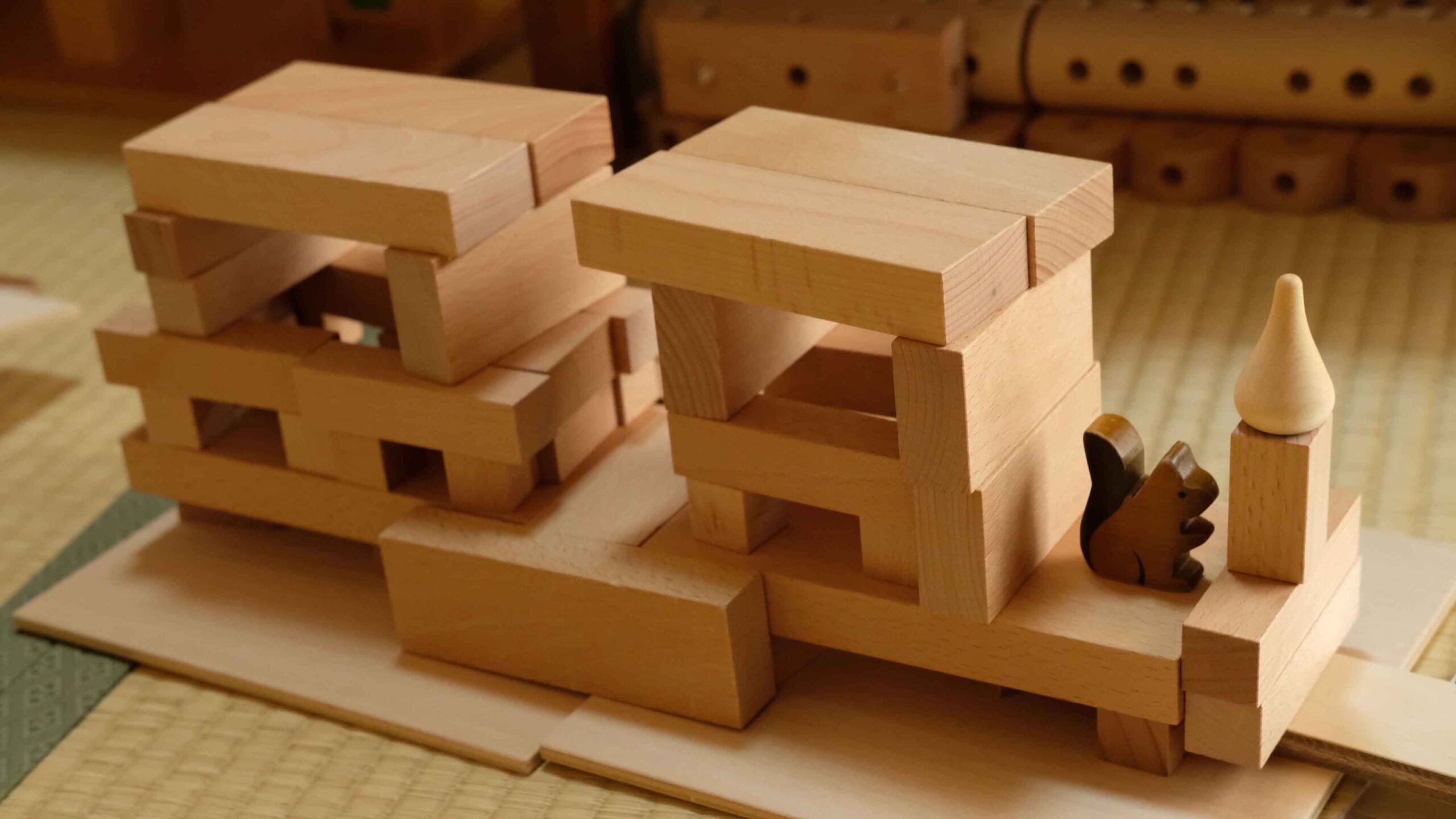 積み木で作った汽車