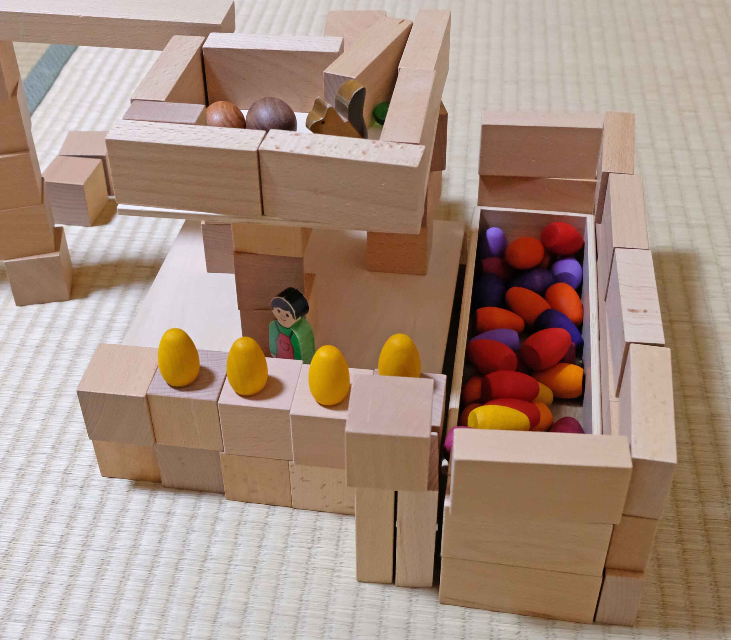 積み木とグラパットで作った八百屋さん